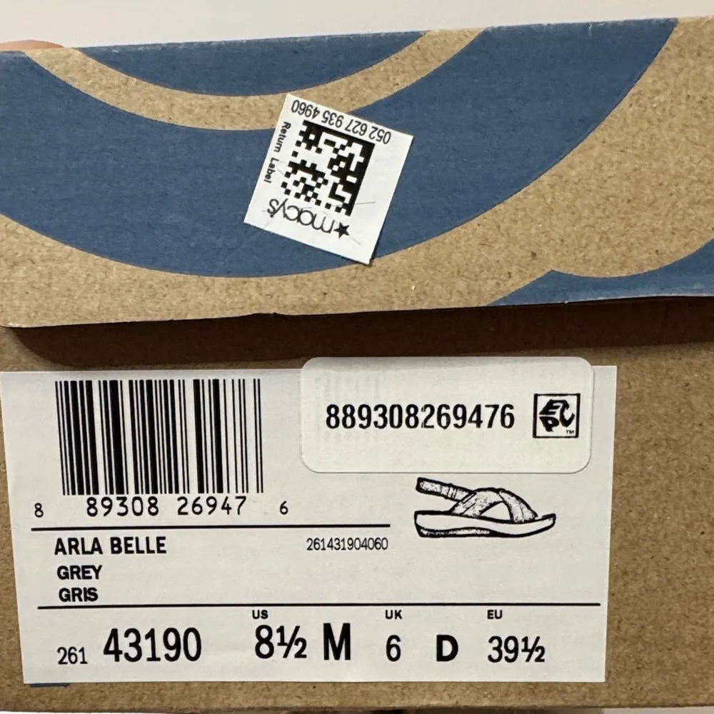 Clarks Women's Tan Strappy Sandals Arla Belle 8.5 NEW